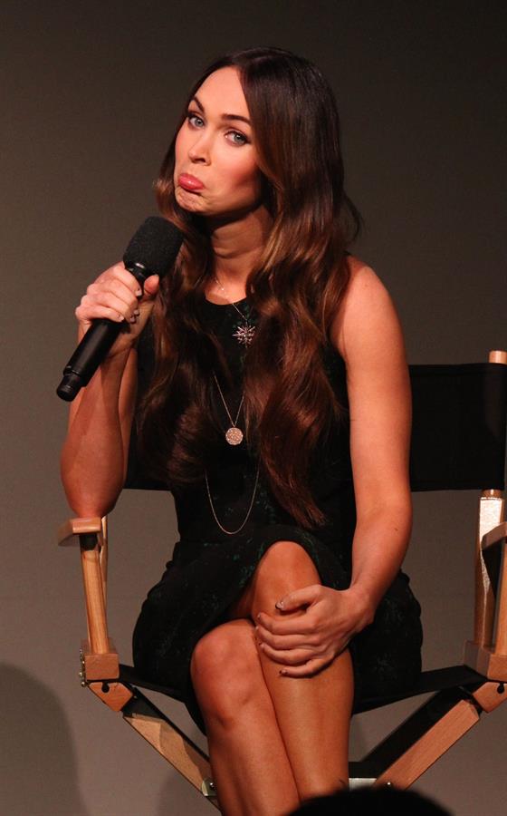 Megan Fox at interview inside the Apple Soho Store in Manhattan August 05, 2014