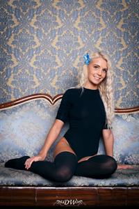 Cute blonde Catlin showing her pussy