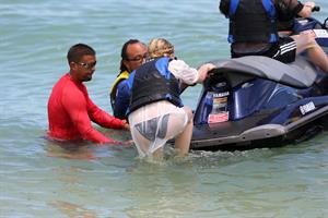 Chloe Grace Moretz candids in a Black Bikini in Miami Beach