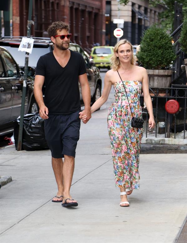 Diane Kruger and Joshua Jackson out and about in New York City August 05, 2014