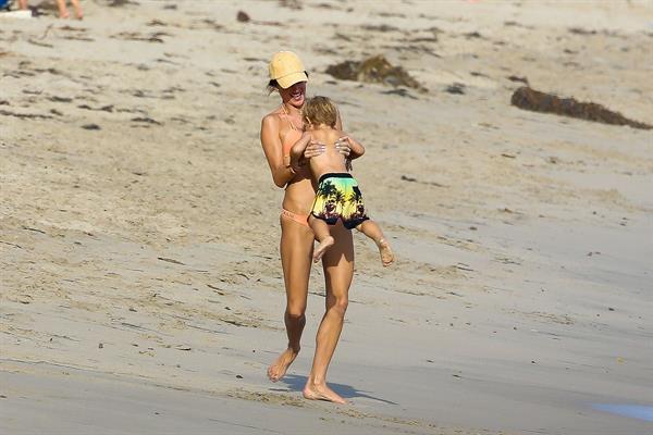 Alessandra Ambrosio has a family fun day at the beach in Malibu