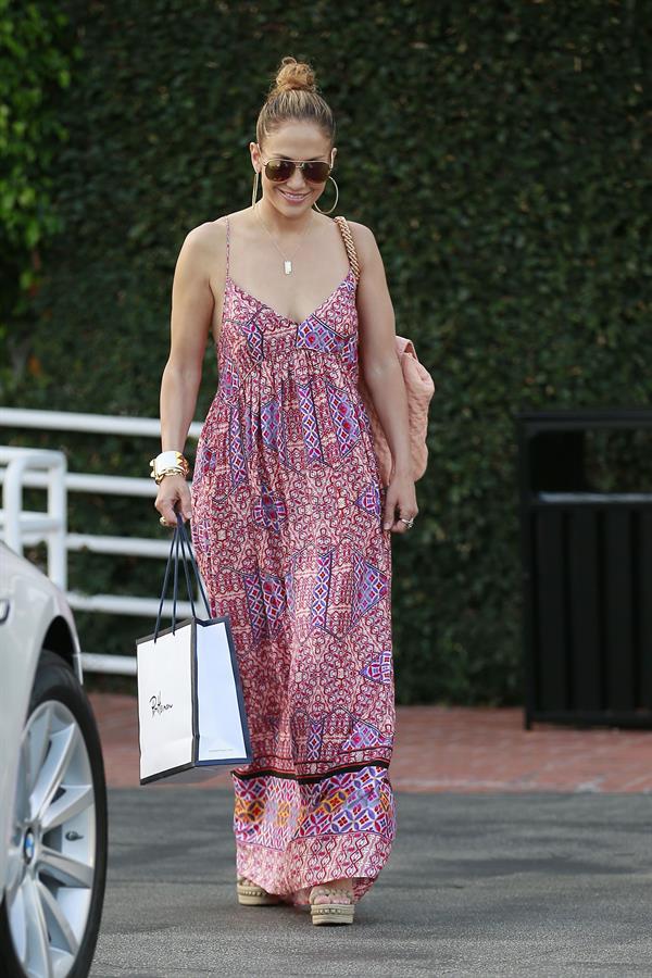 Jennifer Lopez and Leah Remini shopping at Fred Segal in Los Angeles on July 30, 2014