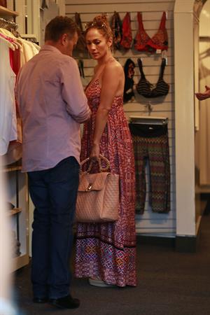 Jennifer Lopez and Leah Remini shopping at Fred Segal in Los Angeles on July 30, 2014