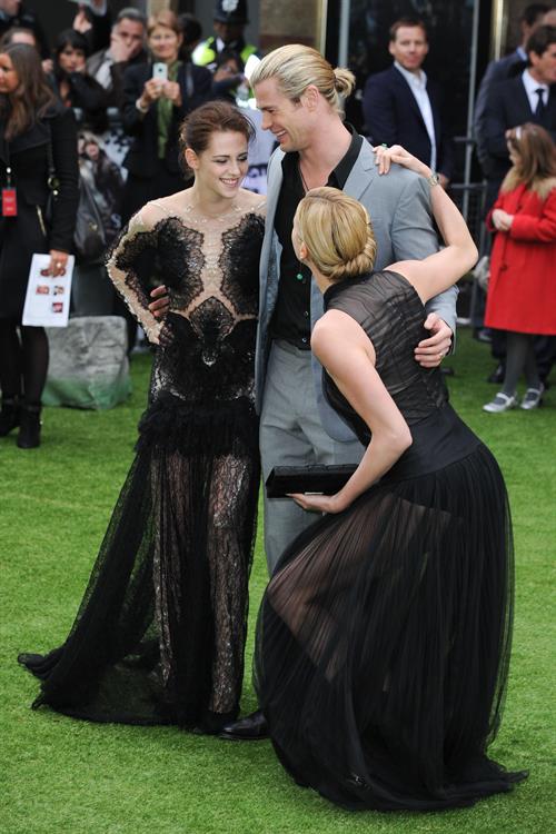 Charlize Theron and Kristen Stewart at the  Snow White And The Huntsman  World Premiere, May 14, 2012