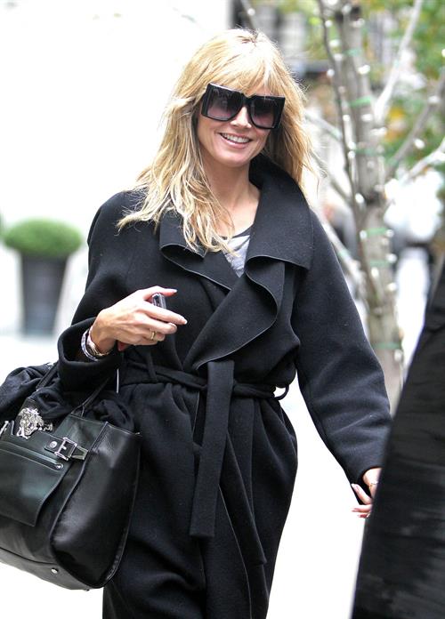 Heidi Klum leaves her hotel in New York City on November 1, 2013