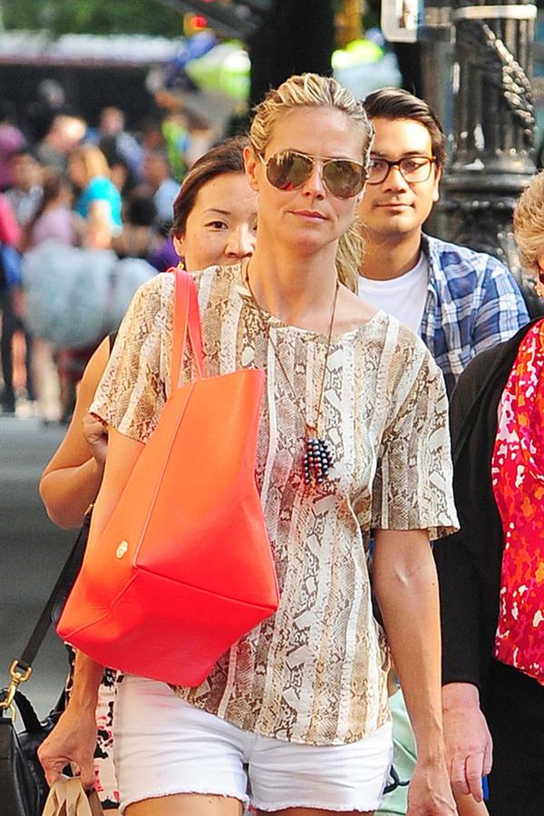 Heidi Klum shopping with her Mom Erna Klum in NYC on June 24, 2013