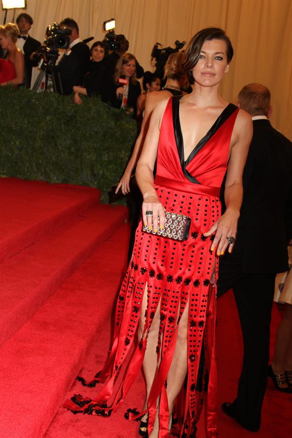 Milla Jovovich attending Metropolitan Museum of Arts Costume Institute Gala, May 7, 2012
