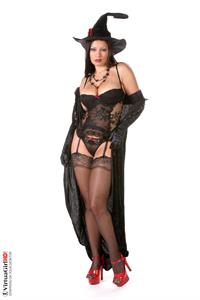 Aria Giovanni as sexy Halloween witch.  Treat or Treat!