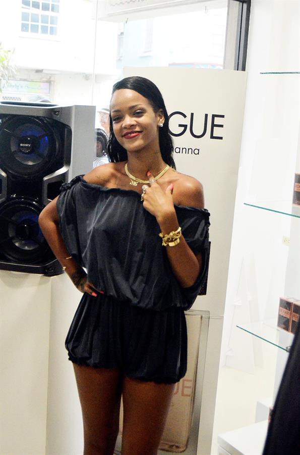 Rihanna Promotes her new perfume 'Rogue' in Barbados 31.10.13 