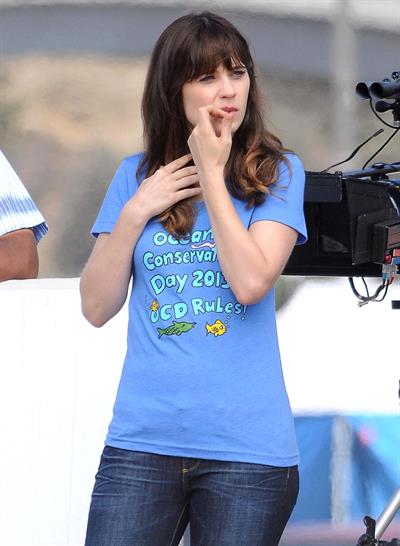 Zooey Deschanel – “New Girl” set in Malibu 10/7/13  
