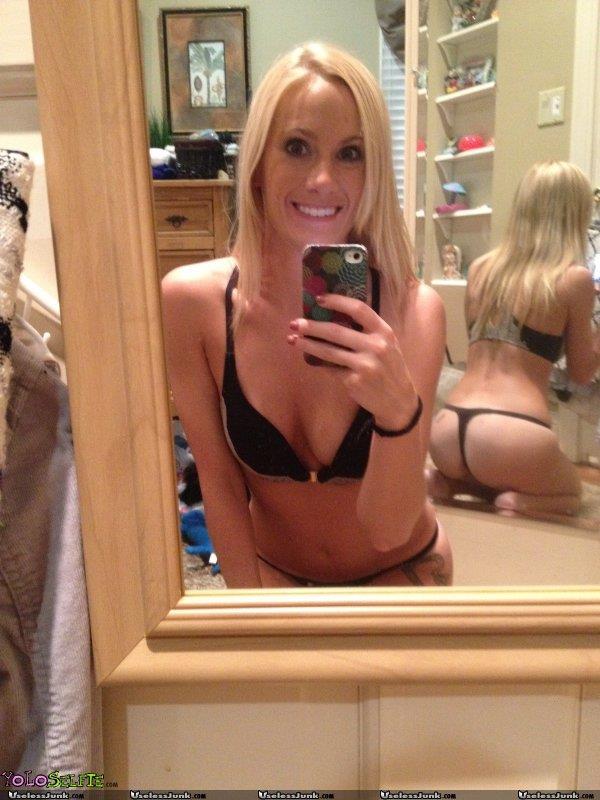 Anonymous in lingerie taking a selfie