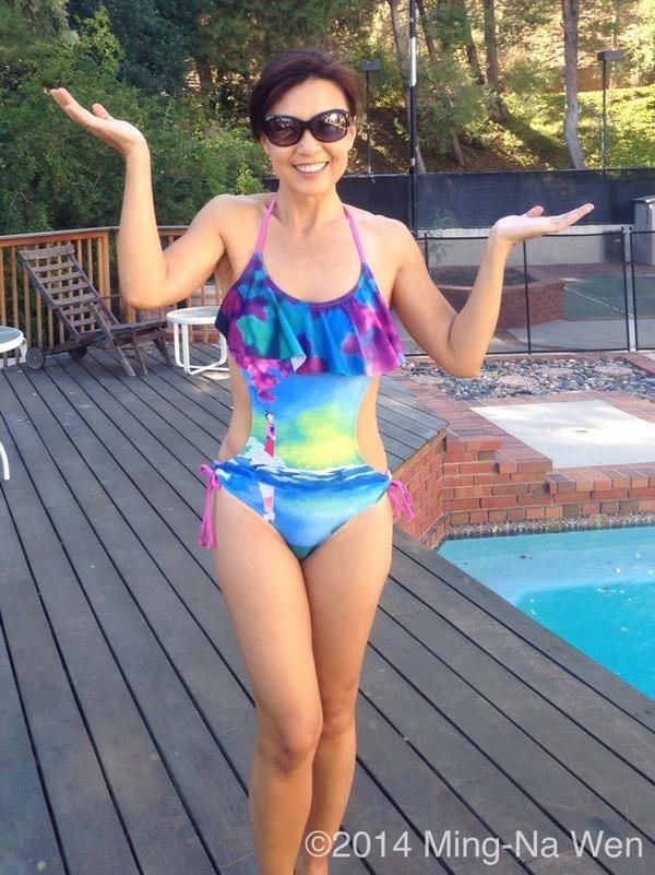 Ming-Na Wen in a bikini