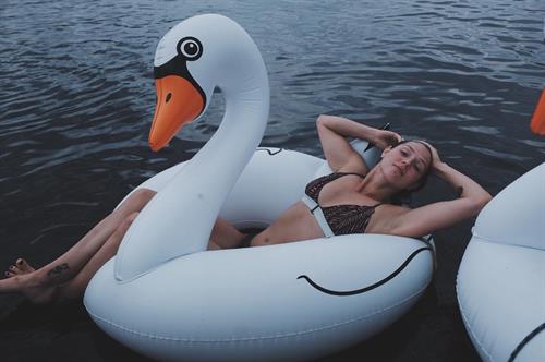 Alena Zavarzina in a bikini