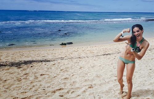 Julia Dujmovits in a bikini