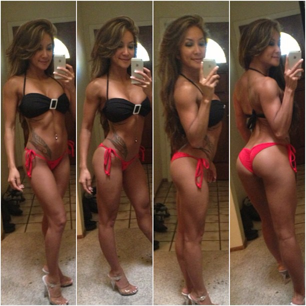 Joy Grajo in a bikini taking a selfie