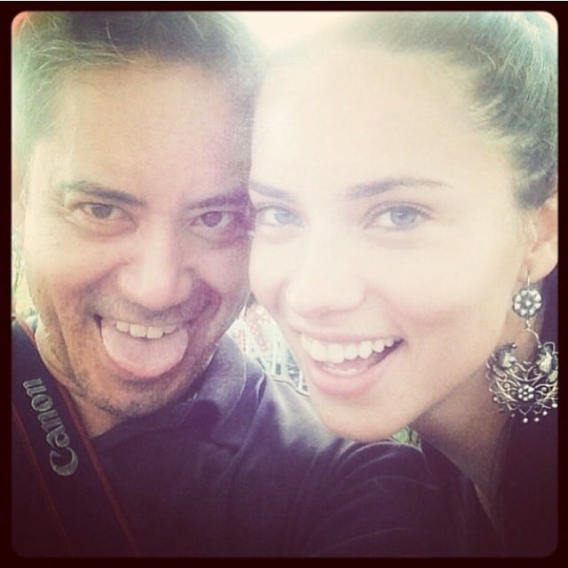 Adriana Lima taking a selfie