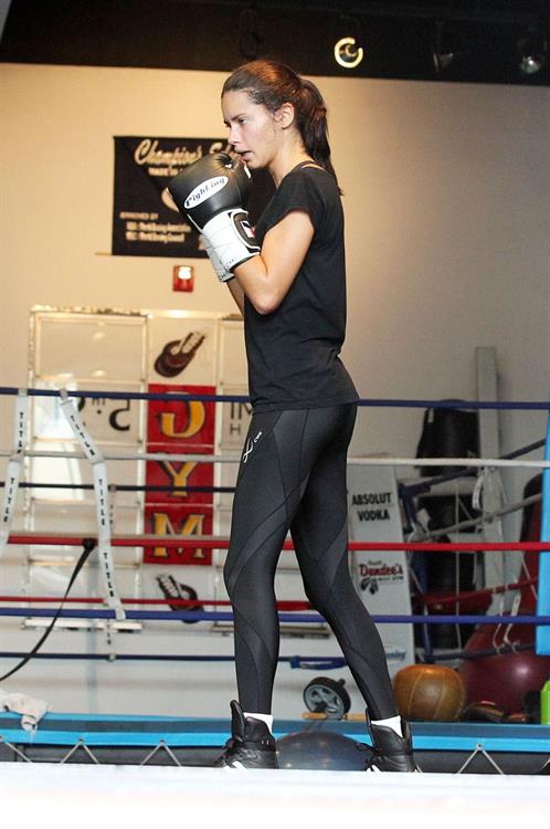 Adriana Lima hits the gym in Miami Beach on October 25, 2011