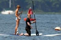 Taylor Swift paddleboarding in Westerly, Massachusetts 7/28/13 