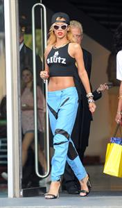 Rihanna arrives, an hour late, at her concert at the Manchester Arena on July 16, 2013