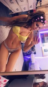 Molly Eskam in a bikini in lingerie taking a selfie