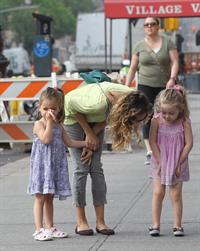 Sarah Jessica Parker Takes a stroll with her twins around the West Village in New York City (May 21, 2013) 