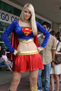 Girls dressed up as Supergirl