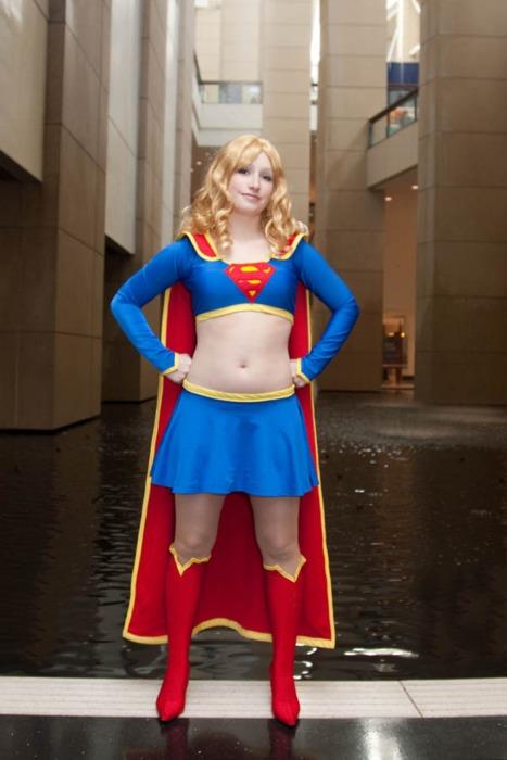 Girls dressed up as Supergirl