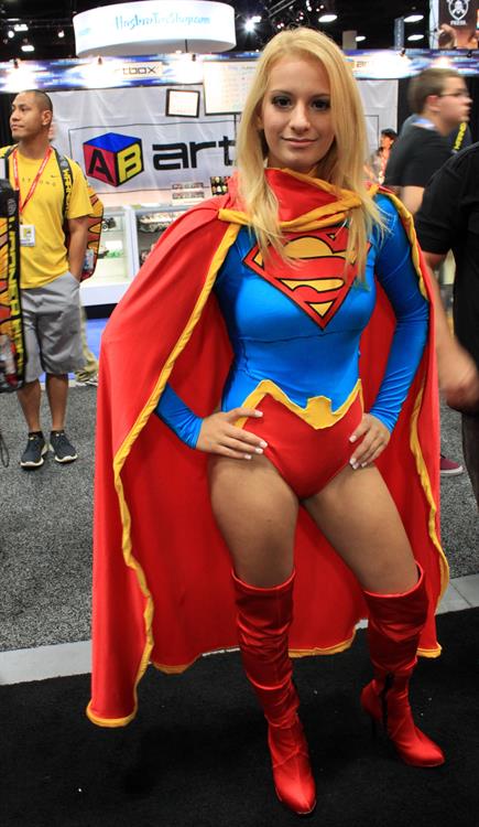 Girls dressed up as Supergirl