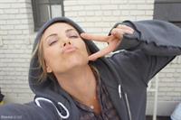 Charlize Theron taking a selfie