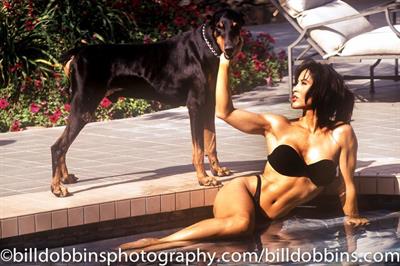 Rachel McLish in a bikini