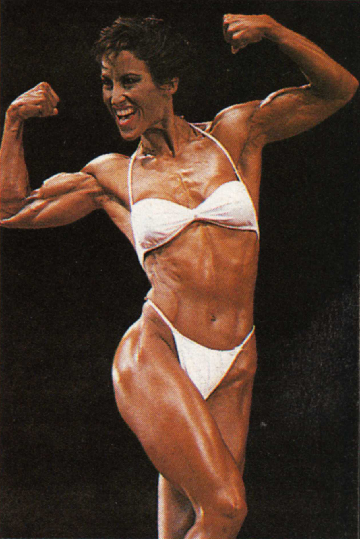 Rachel McLish in a bikini