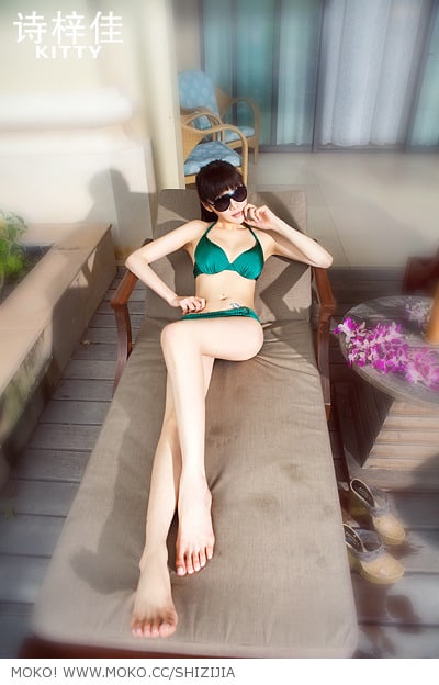 Shi Zi Jia in a bikini