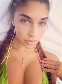 Chantel Jeffries in a bikini taking a selfie