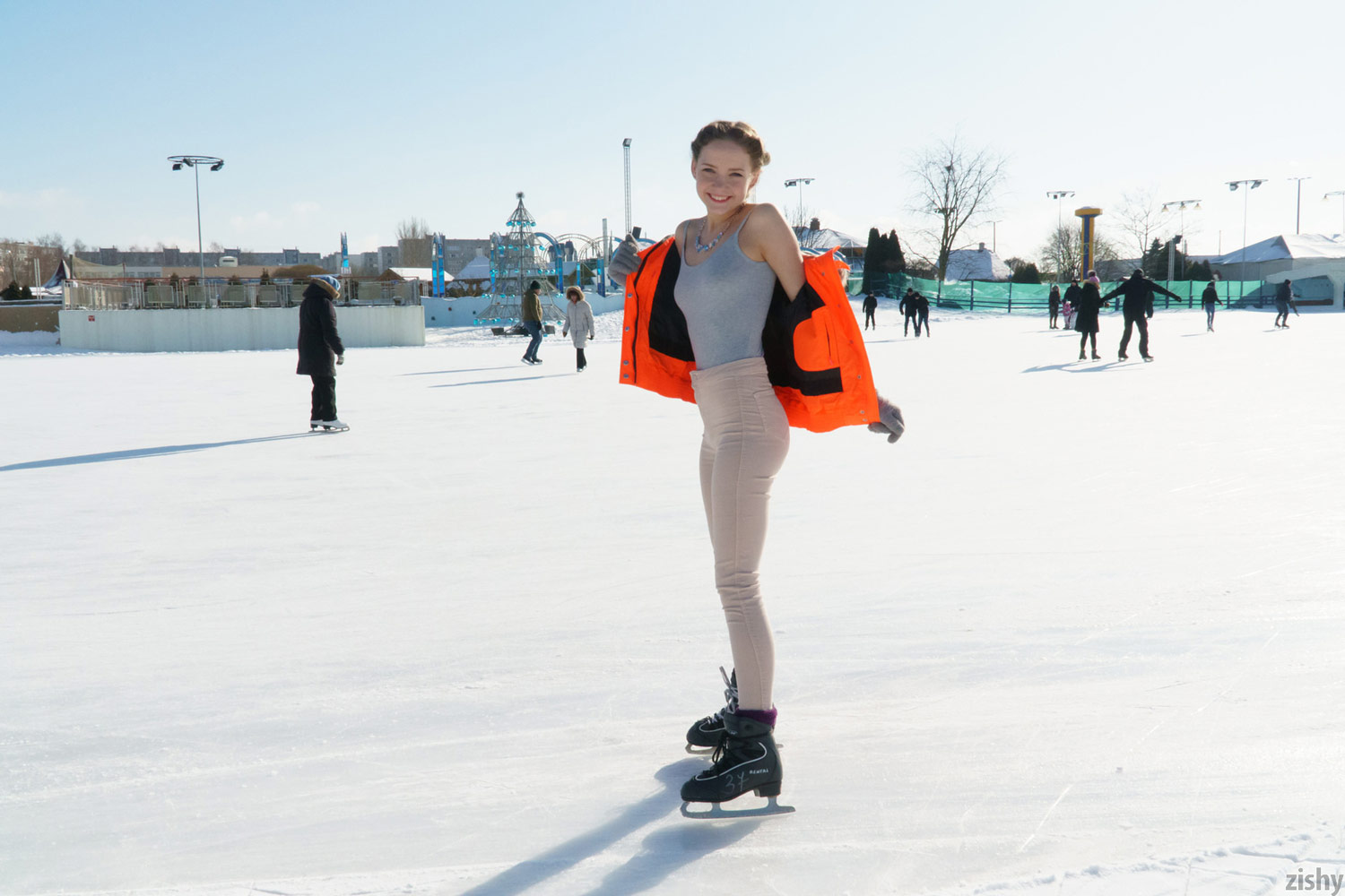 Faina Bona in a Jacket