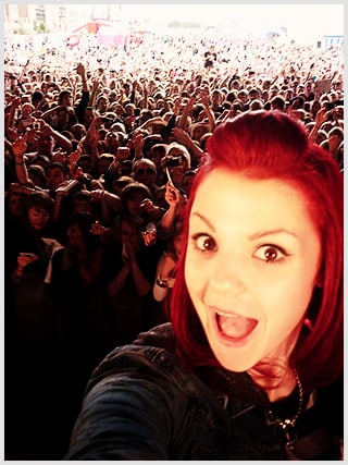 Kathryn Prescott taking a selfie