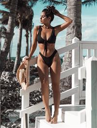 Nicole Isaacs in a bikini