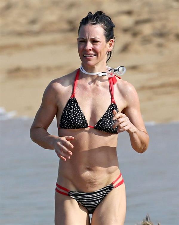 Evangeline Lilly in a bikini
