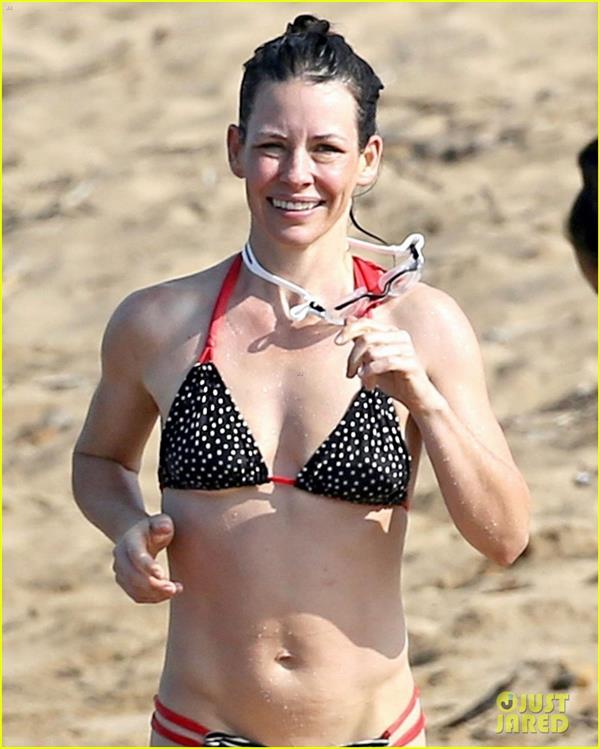 Evangeline Lilly in a bikini