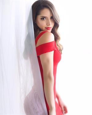 Silvy Araujo in Red Dress