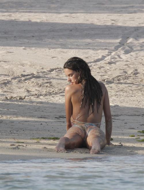 Alessandra Ambrosio in a bikini - ass