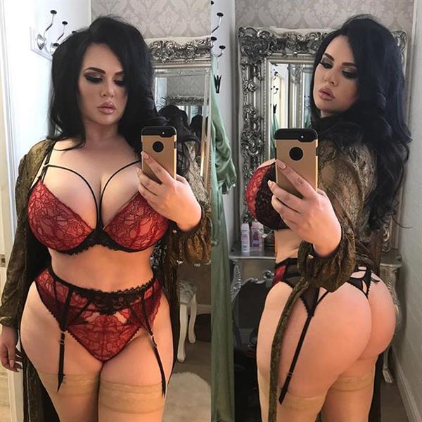 Lexy Lu in lingerie taking a selfie and - ass