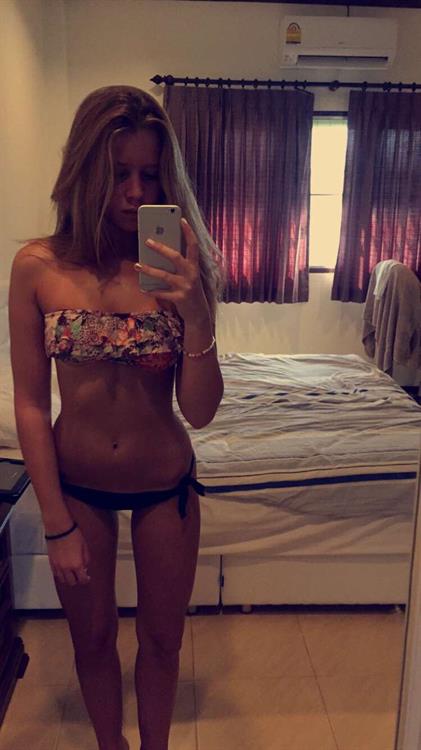 Anonymous in a bikini taking a selfie