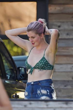 Ireland Baldwin sexy in a bikini top seen by paparazzi showing some nice cleavage.








