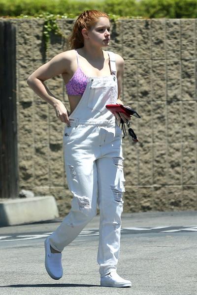 Ariel Winter areola peek in a sexy bikini top seen by paparazzi buying liquor.









