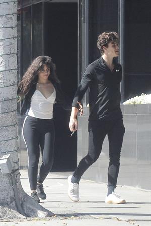 Camila Cabello looking sexy seen in public with Shawn Mendes by paparazzi.




