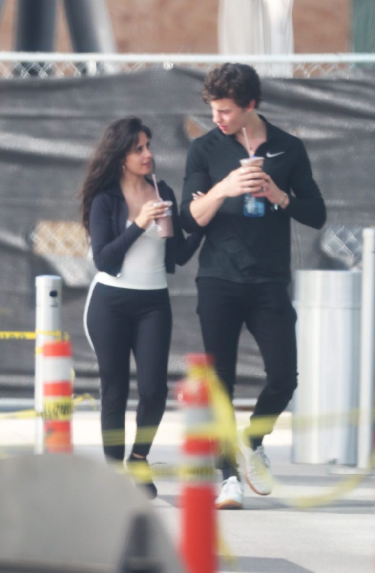Camila Cabello looking sexy seen in public with Shawn Mendes by paparazzi.





