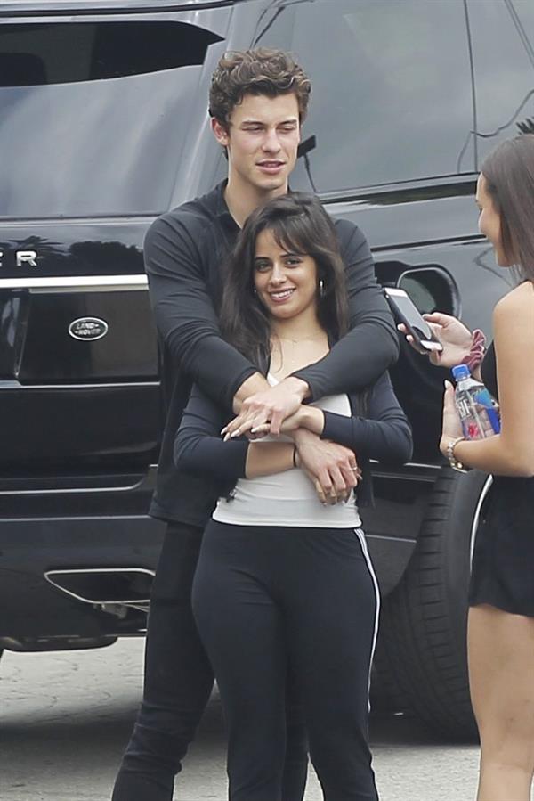 Camila Cabello looking sexy seen in public with Shawn Mendes by paparazzi.




