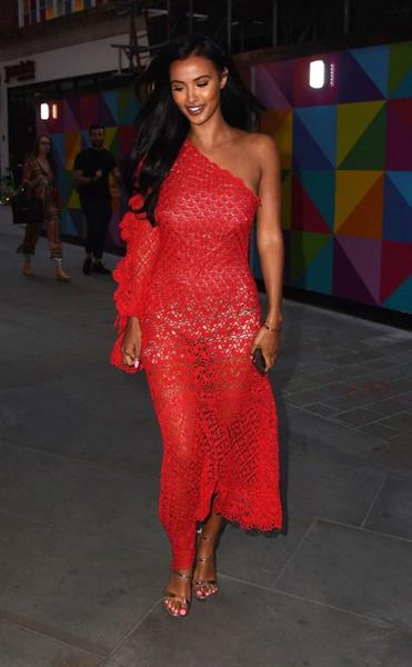 Maya Jama sexy ass in a see through dress seen by paparazzi.
















