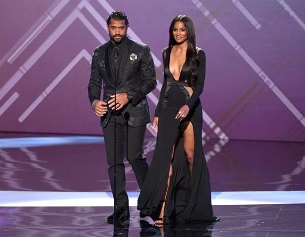 Ciara sexy cleavage in a revealing dress on the red carpet for The ESPY's.

















