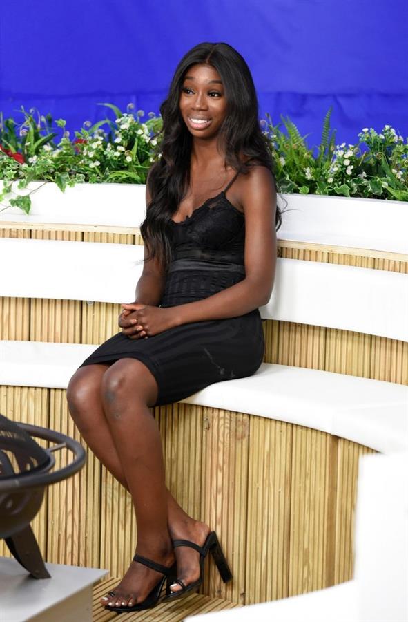 Yewande Biala from Love Island sexy in a tight black dress on  I Saw It First HQ .















